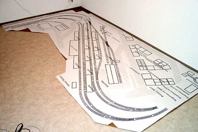 Fußboden mit Gleisplan