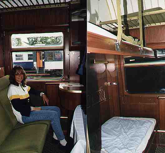 Abteil im Autoreisezug (Tag/Nacht)